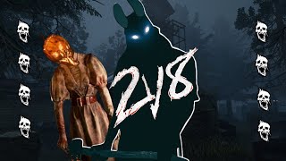 2V8 with Huntress is pure Chaos and I love it  Dead by Daylight [upl. by Reffinej]