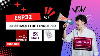 MQTT with ESP32 and DHT22 using Wokwi  Display on NodeRed Dashboard  Wokwi  iot [upl. by Akenat]