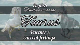 TAURUS ♉️ PARTNERS CURRENT FEELINGS TIMELESS ENGLISH tarot reading taurus currentfeelings [upl. by Yentroc]