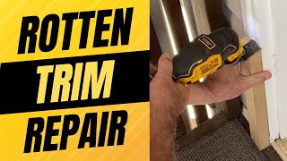 How to Fix Rotten Brick Molding Door Trim Diy Splice Repair [upl. by Drusi]