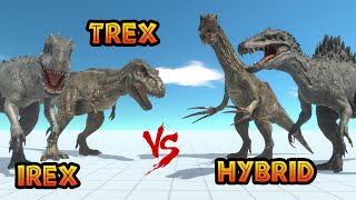 HYBRID TEAM vs TREX INDOMINUS REX  Animal Revolt Battle Simulator [upl. by Analat]