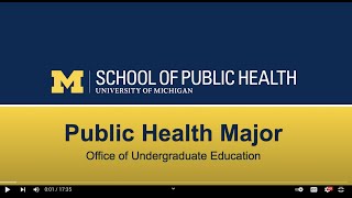 Undergraduate Information Session  Michigan Public Health [upl. by Liebman]