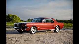 Production Car Review  Vintage Burgundy Metallic Revology 1965 Mustang coupe [upl. by Mayes]