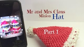 Rainbow Loom HAT Mr and Mrs Claus Minions Part 1  Loomigurumi  Amigurumi Hook Only [upl. by Akenal]