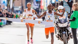 Sprint Finish In Rotterdam Marathon Mens Race [upl. by Arbmik]