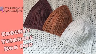 HOW TO CROCHET TRIANGLE BRA CUP [upl. by Bartosch717]