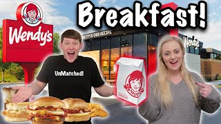 TRYING EVERY WENDYS BREAKFAST ITEM [upl. by Adlar712]