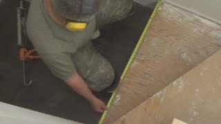 Stairs Installation How to Install Hardwood or Laminate on Triangle Stairs MrYoucandoityourself [upl. by Esetal412]