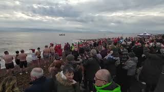 Felixstowe Suffolk UK Christmas Day Swim in the Sea [upl. by Nwahsor]