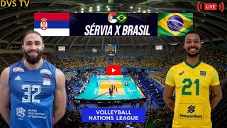 BRASIL X SÃ‰RVIA AO VIVO LIGA DAS NAÃ‡Ã•ES DE VÃ”LEI MASCULINO ONDE ASSISTIR COM IMAGENS [upl. by Asirak]