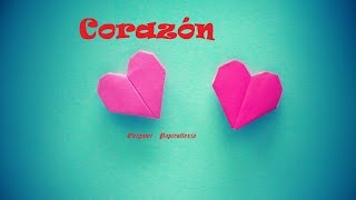 Origami  Papiroflexia Corazón San Valentín muy fácil y rápido [upl. by Tterraj717]