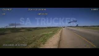 Dashcam of collision between truck and bakkie on N1 near Polokwane [upl. by Nednarb819]