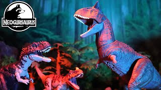 Carnotaurus vs Ceratosaurus and Rajasaurus Battle of horned carnivorous dinosaur [upl. by Kelbee]