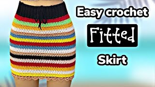 Crochet skirt tutorial  crochet striped skirt tutorial [upl. by Artenehs]