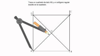 Como Dibujar un Octógono a partir del Lado Polígonos Regulares conocida Medida del Lado Octágono [upl. by Ronni]