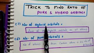 Trick to Find Ratio of Hybrid and Pure Orbitals [upl. by Nonna974]