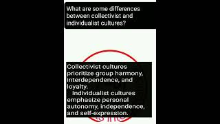 What are some differences between collectivist and individualist cultures psychology english [upl. by Pressey]