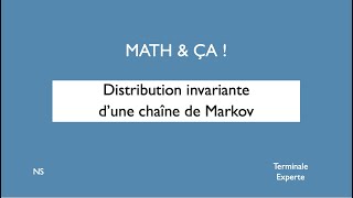 Distribution invariante dune chaine de Markov [upl. by Steffin]