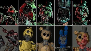 FNAF The Joy of Creation  All Animatronic Models BEHIND THE SCENES amp FULL BRIGHT Models Showcase [upl. by Annibo]