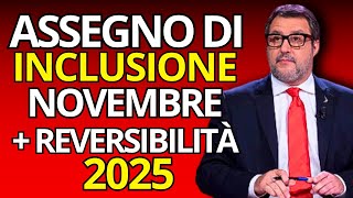 Assegno di Inclusione Novembre e Aumenti Reversibilità 2025 Tutte le Novità [upl. by Silvestro]