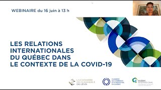 Les relations internationales du Québec dans le contexte de la COVID19 [upl. by Slaby]