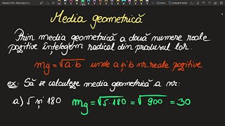 Media geometrica clasa a 7 a Teorie si Exercitii Invata Matematica Usor  Meditatii Online [upl. by Hayidah]