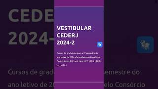 Inscrições Abertas  Cronograma  Conteúdo Programático  Data da Prova  Vestibular CEDERJ 20242 [upl. by Norga854]