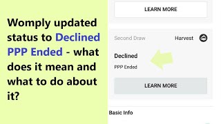 Womply Declined PPP Ended  does it mean that you wont receive a loan or its not over yet [upl. by Sergent]