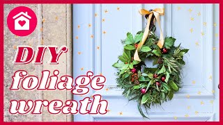 How to make a natural foliage Christmas wreath [upl. by Dnar]