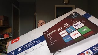 TCL 50S425 50 inch 4K Smart LED Roku TV 2019 Unboxing [upl. by Enerod784]