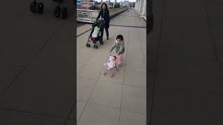 BABY PUSHING STROLLERDOLL IN STROLLERBABY DOLL IN BUGGYCUTE BABY BABYBABY IN BUGGY SHORTS FEED [upl. by Alexandre]