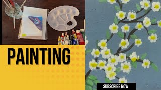 Canvas painting for beginners  canvas painting dailyactivity easypaintings acrylicpainting [upl. by Eeliram]