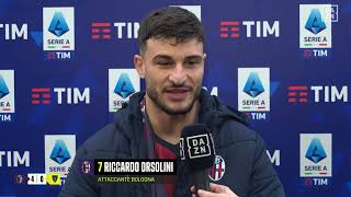 Intervista post partita a Riccardo Orsolini  quotpomeriggio da Orsonaldoquot  Bologna Lecce 40 [upl. by Corrine]