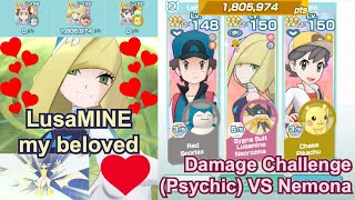 LUSAMINE MY QUEEN Pokemon Masters EX  18M Damage Challenge VS Nemona Psychic Weakness Multi3v3 [upl. by Armmat]