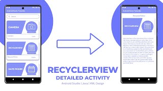 RecyclerView with Detailed Activity in Android Studio using Java  Source Code [upl. by Aiyram]