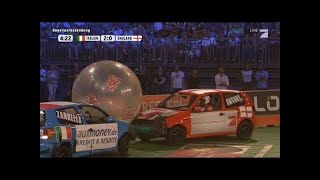 1 Halbfinale Italien  England  TV total Autoball [upl. by Idnim]