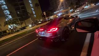 Night Sighting Corvette C8 Roaring Through Miami Streets 🌃🔥 shorts [upl. by Eletnahc]