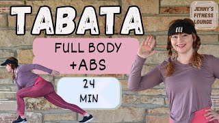 24 MIN FULL BODY TABATA HIIT WORKOUT  No Equipment No Repeat Home Workout [upl. by Pergrim]