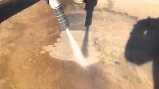 CLEARBLAST 150  Wet Abrasive Blaster Removing Rust Stains from Concrete [upl. by Lunt369]