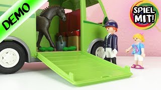 Playmobil Pferdetransporter NEU Pferde Film mit Hannah Vogel  Aufbauen  Demo  Spiel mit mir [upl. by Stefano990]