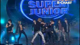 KChart 4 ▼3 Bonamana  Super Junior 2010611  Music Bank Live [upl. by Hsetih]