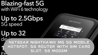 NETGEAR Nighthawk M6 5G Mobile Hotspot 5G Router with Sim Card Slot 5G Modem Portable WiFi Device [upl. by Otiragram633]