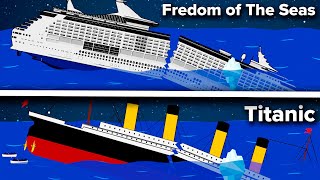 Famous Ships Sink Like Titanic  Animation [upl. by Elleirda]