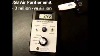 Testing GMM Technoworld USB Ionizer Air Purifier using AlphaLab Inc Air Ion Counter [upl. by Rehpotsirh]