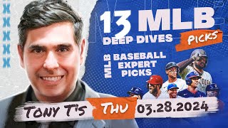 13 FREE MLB Picks and Predictions on MLB Betting Tips for Today Thursday 3282024 [upl. by Yenaj]