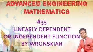 35 Linearly Dependent or Independent function by Wronskian TestAEMMaths3 [upl. by Platto]