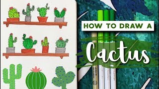 How To Draw Cactus Plants  Doodle With Me Tutorial [upl. by Maryellen]