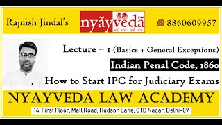 Lecture  1 Indian Penal Code 1860  Basics  General Exceptions [upl. by Onimixam]