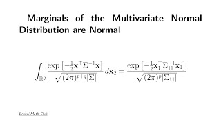 Marginal distributions of the multivariate Normal distribution are normal [upl. by Nonaihr]