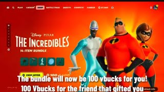 How To Get The Incredibles Bundle for 100 VBUCKS [upl. by Malca397]